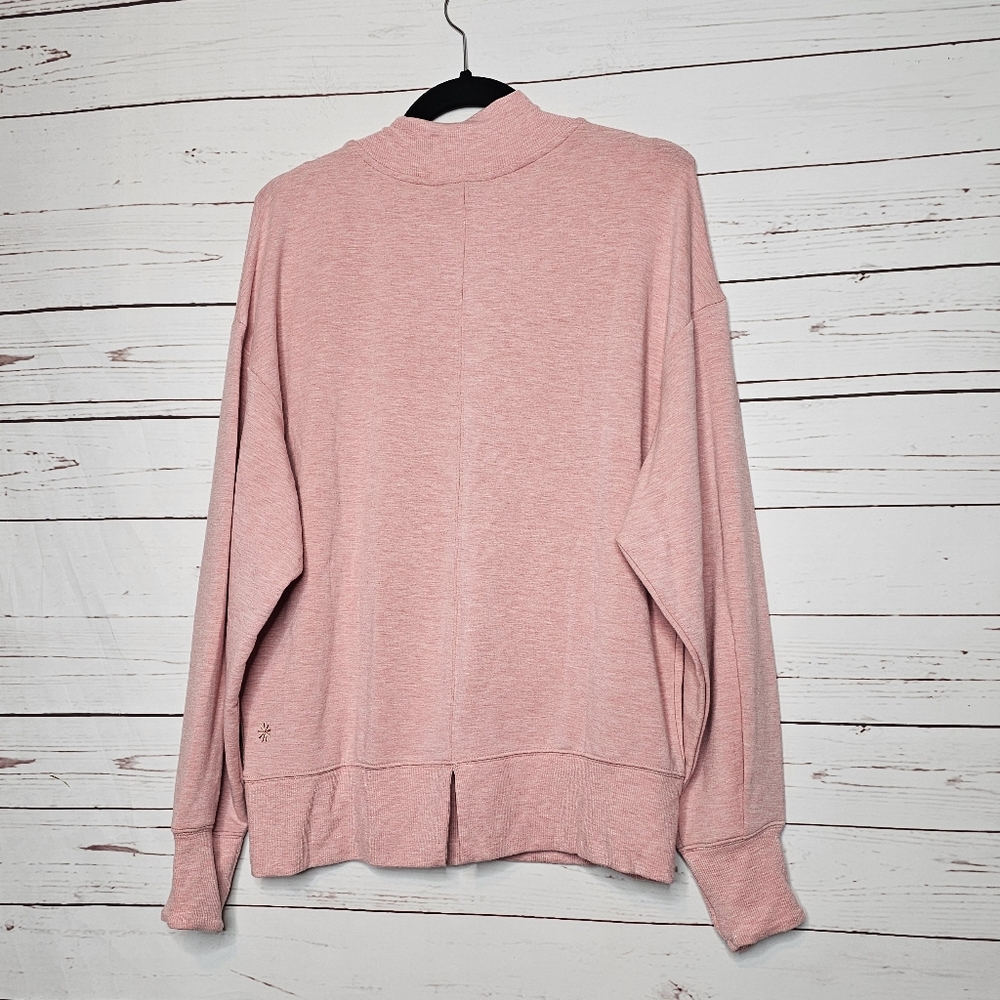 Athleta Pink Mock Neck Athletic Top - Picture 2 of 12